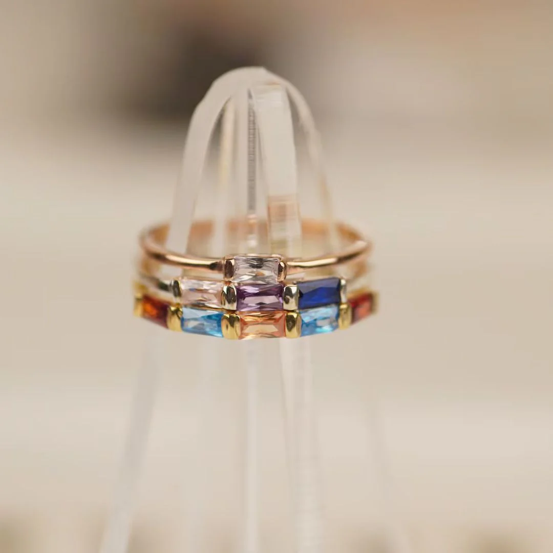 Baguette Birthstone Ring - Image 3