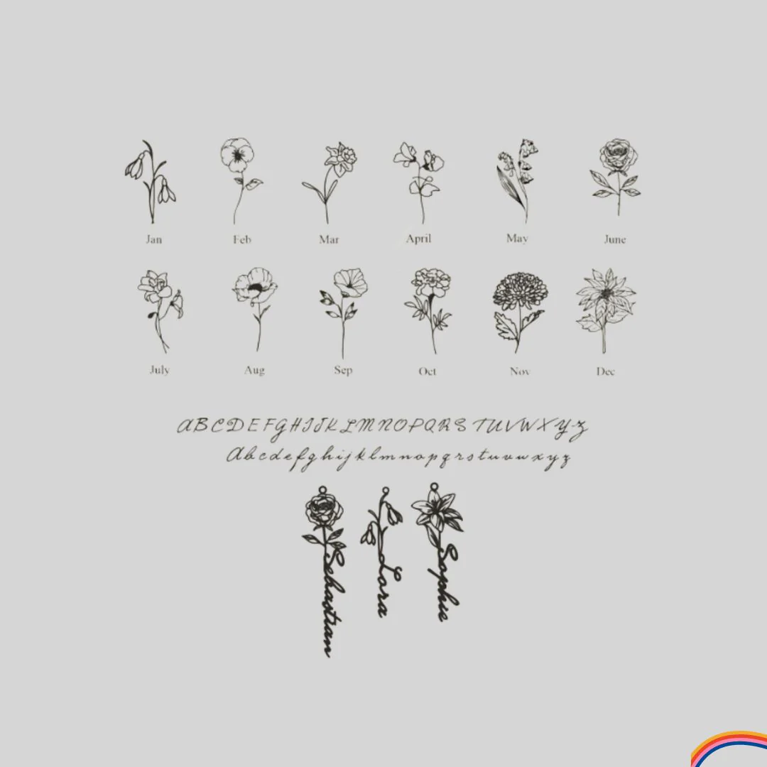 Birth Flower Name Necklace - Image 8