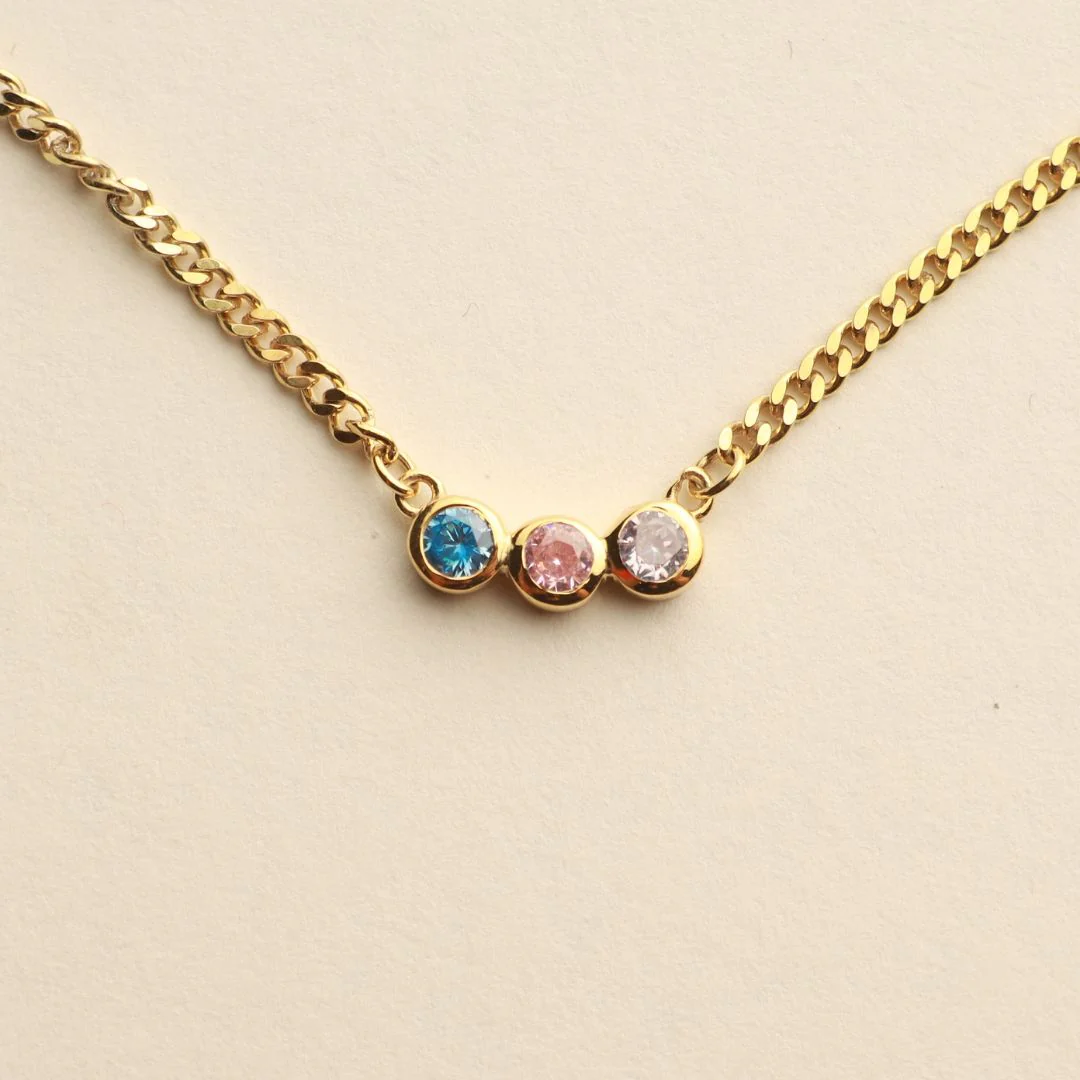 Birthstone Necklace with Curb Chain - Image 5