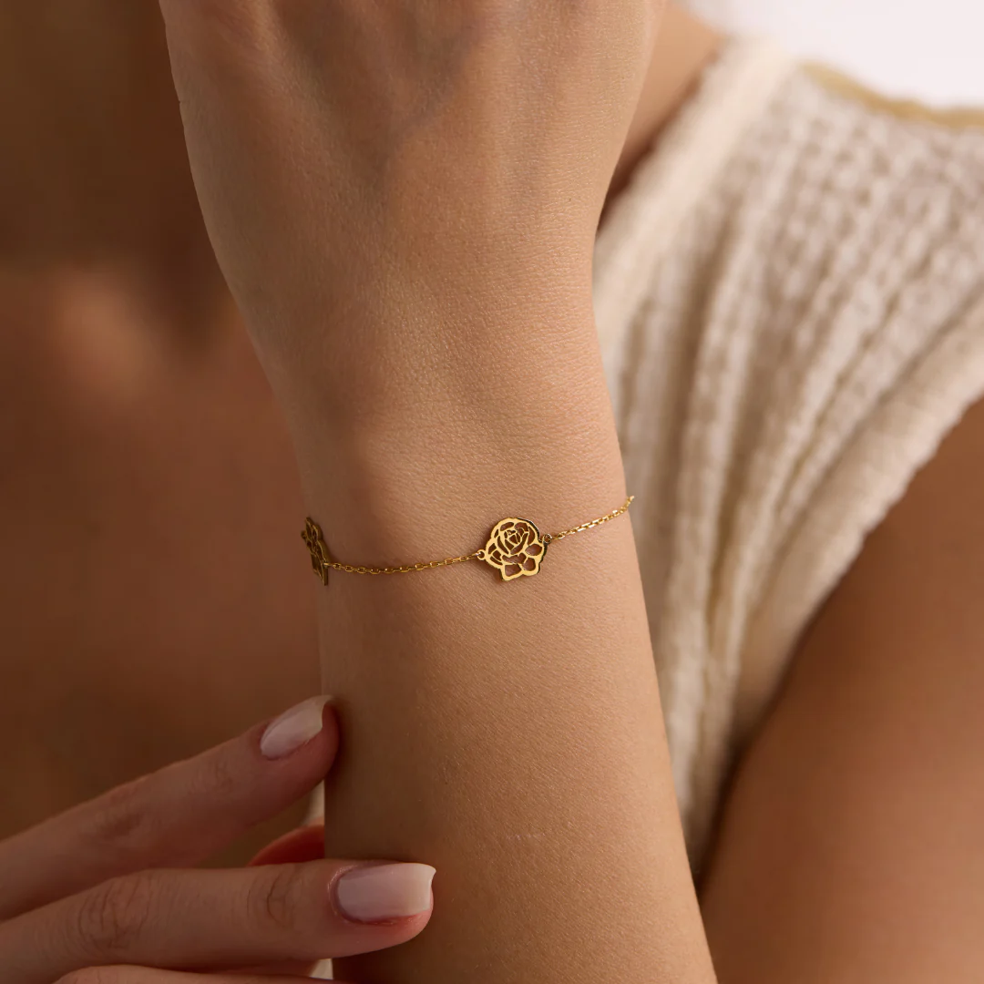 Custom Birth Flower Bracelet - Image 8