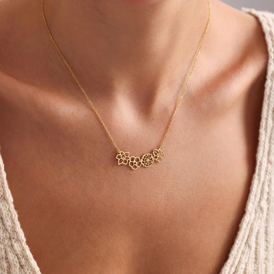 Custom Birth Flower Necklace - Image 3