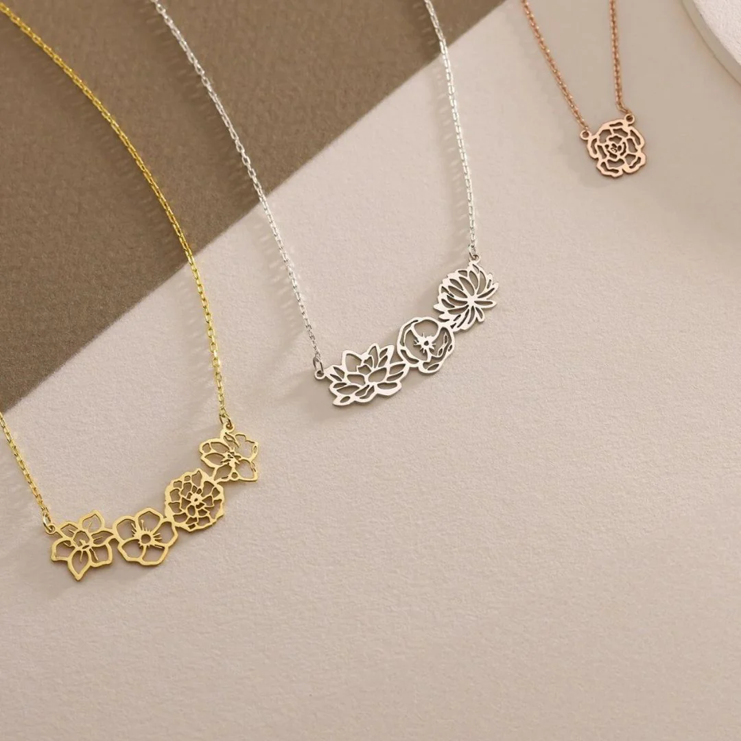 Custom Birth Flower Necklace - Image 4