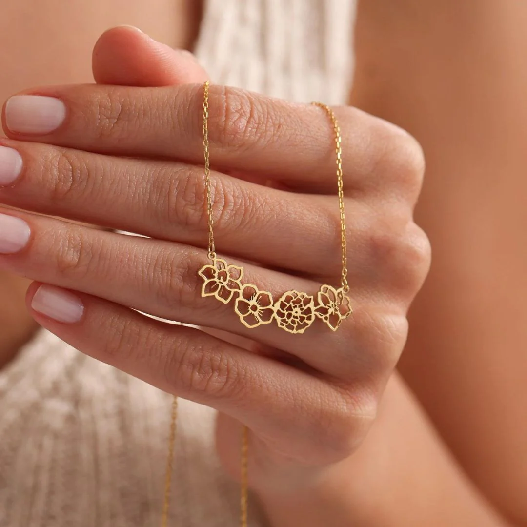 Custom Birth Flower Necklace - Image 5