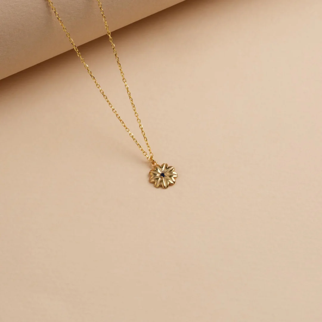 Custom Birth Flower Necklace with Birthstone - Image 16