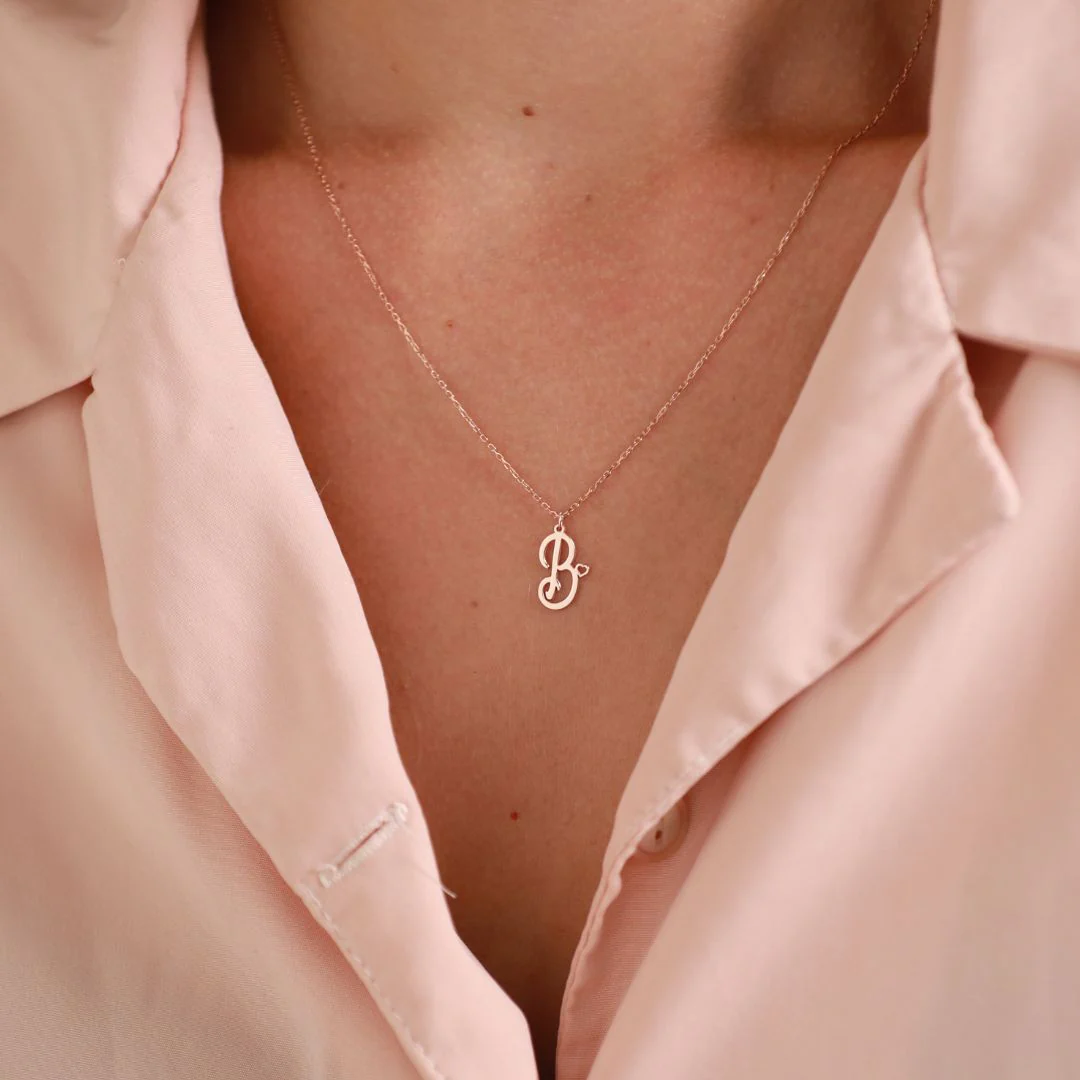 Dainty Initial Necklace - Image 3