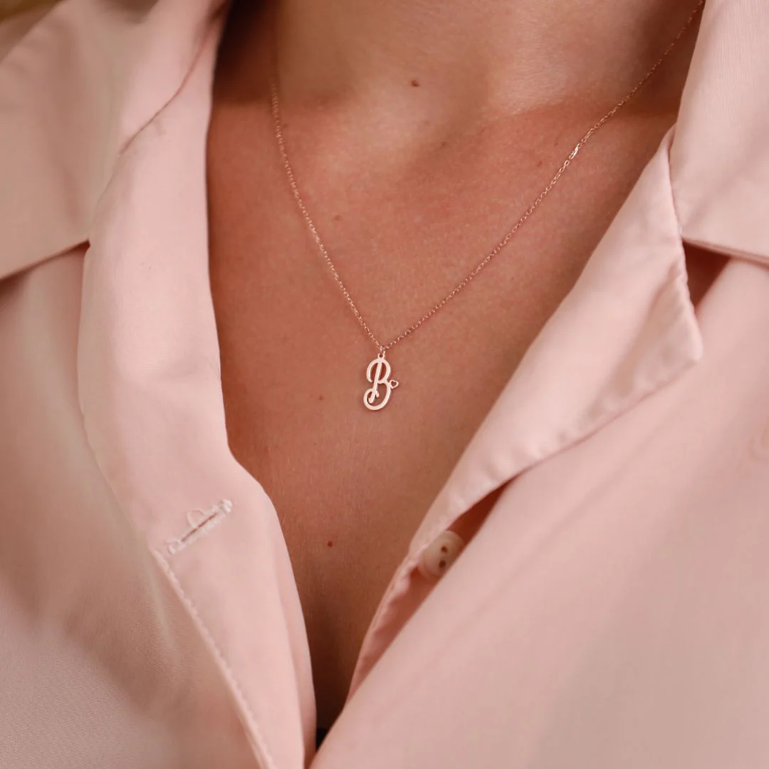 Dainty Initial Necklace - Image 7