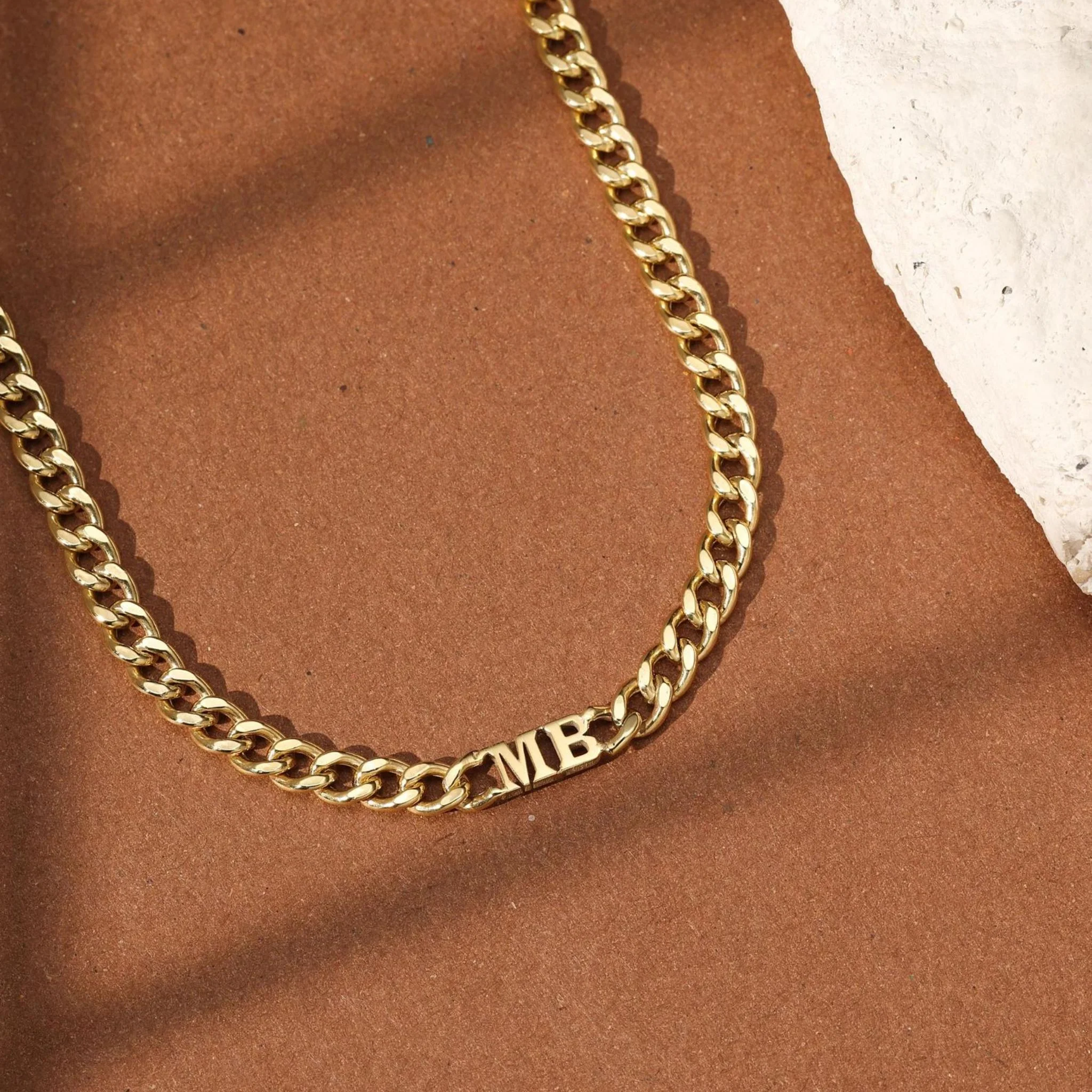 Initials Choker Chain Necklace - Image 4