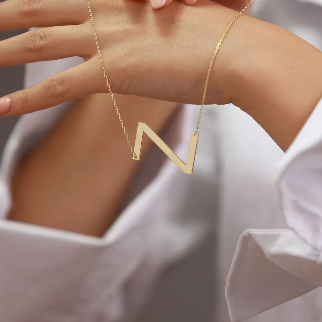 Large Initial Necklace - Image 4