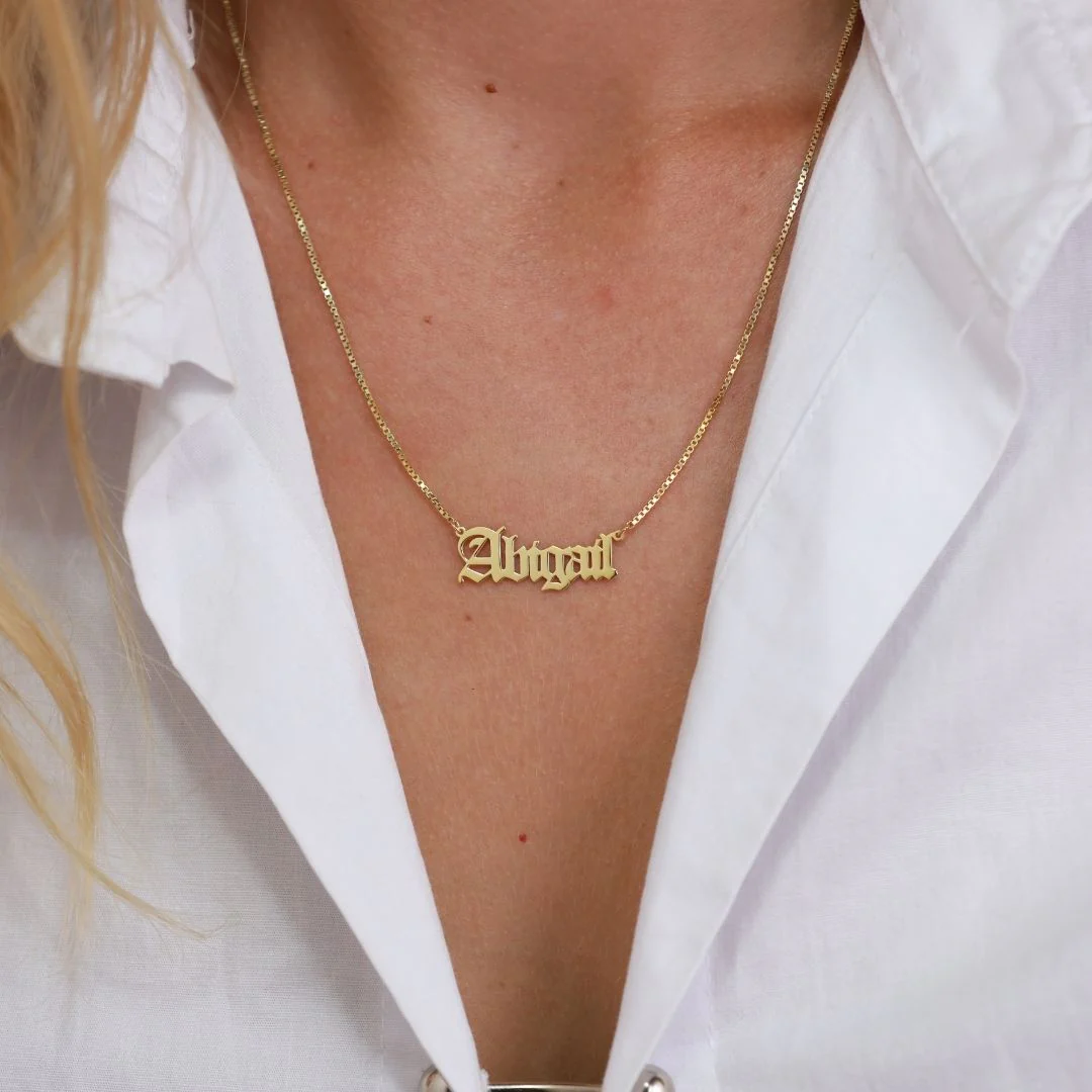 Old English Name Necklace - Image 3