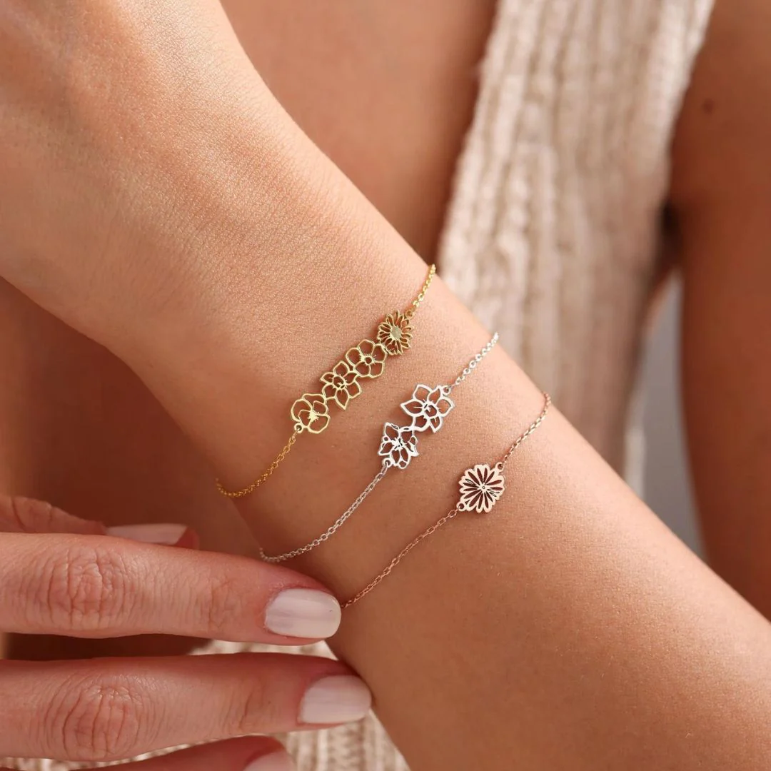 Personalized Birth Flower Bracelet - Image 3
