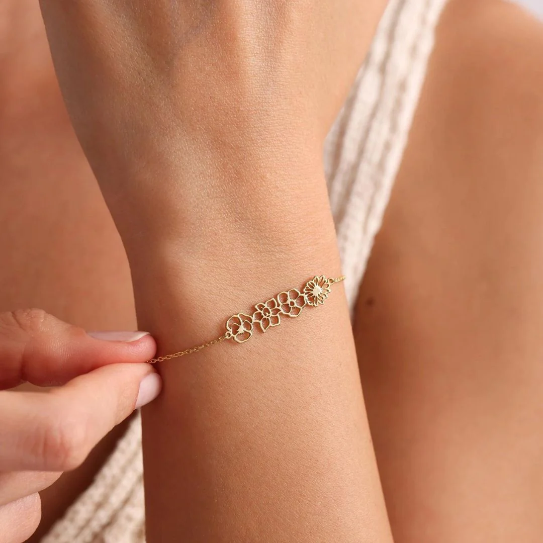 Personalized Birth Flower Bracelet - Image 4