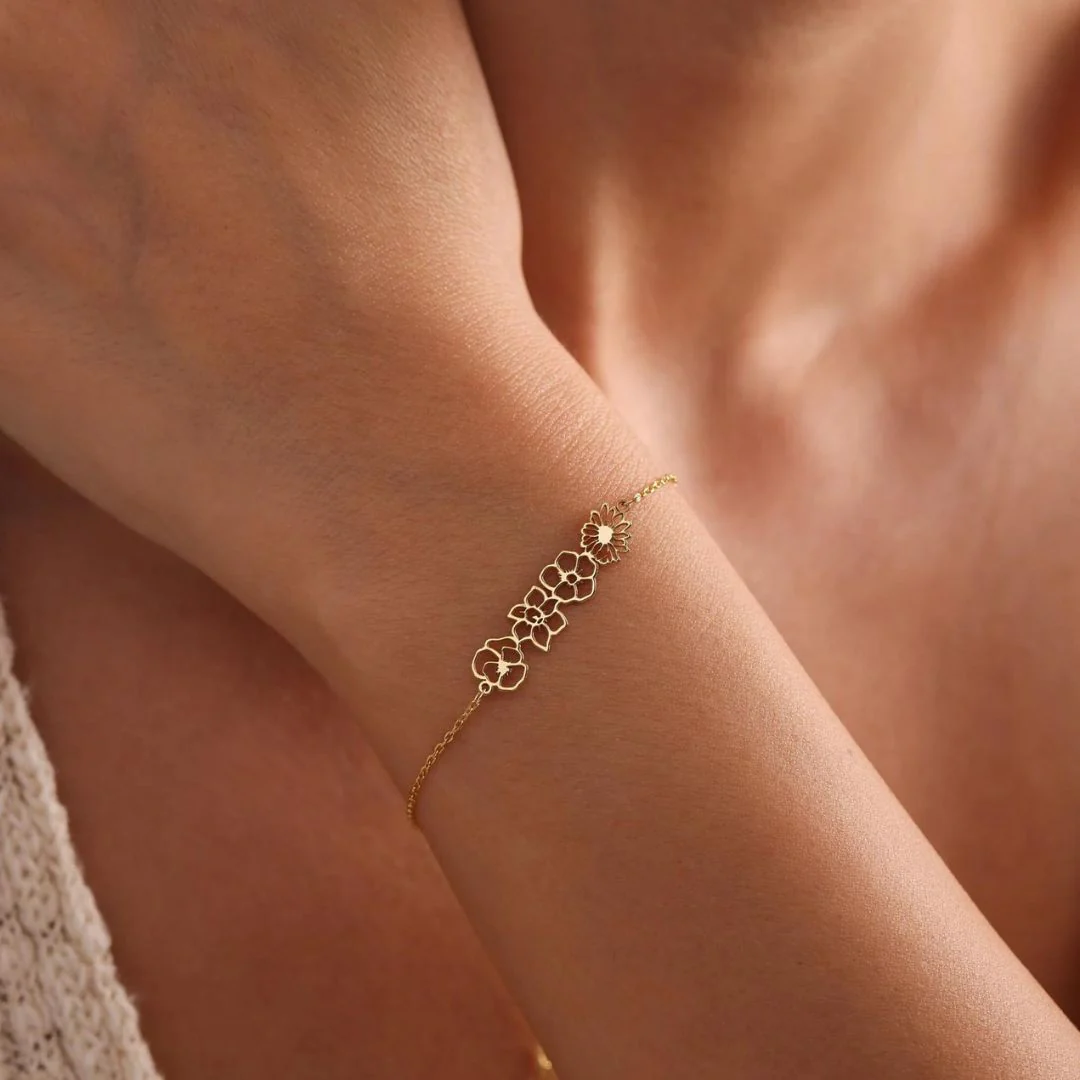 Personalized Birth Flower Bracelet - Image 5
