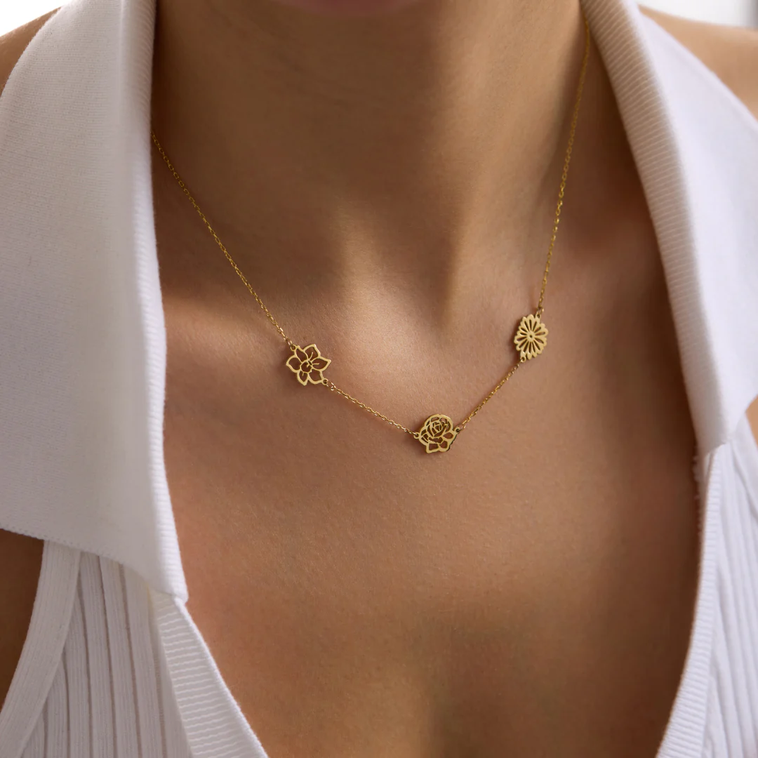 Personalized Birth Flower Necklace - Image 3
