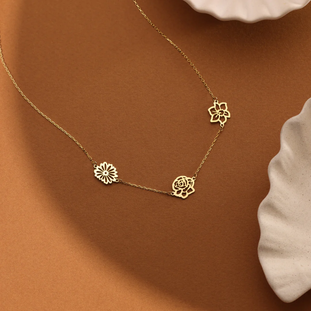 Personalized Birth Flower Necklace - Image 4